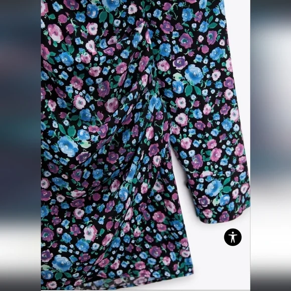 Zara Floral Short Satin Dress - Picture 7 of 10